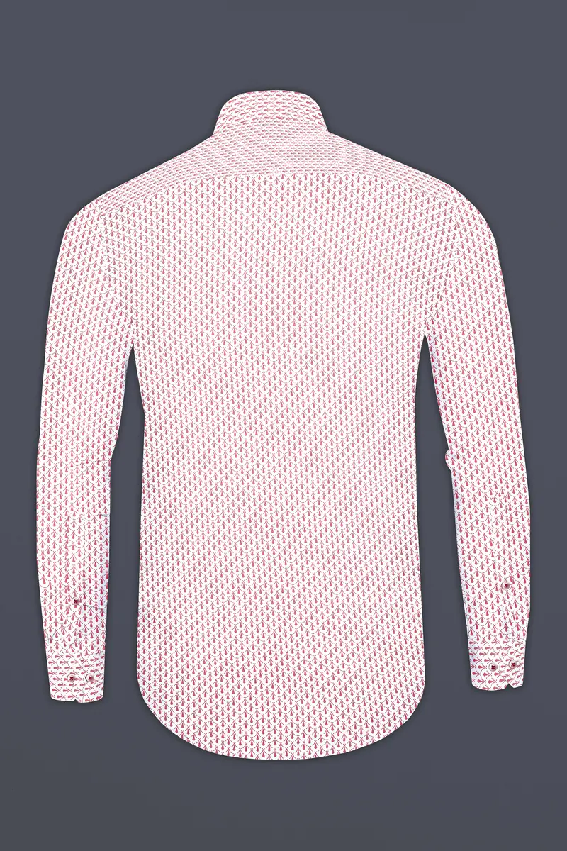 Cranberry Pink Printed Subtle Sheen Super Soft Premium Cotton Shirt 12