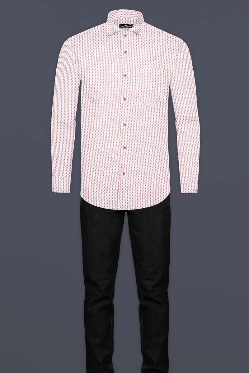 Cranberry Pink Printed Subtle Sheen Super Soft Premium Cotton Shirt 13