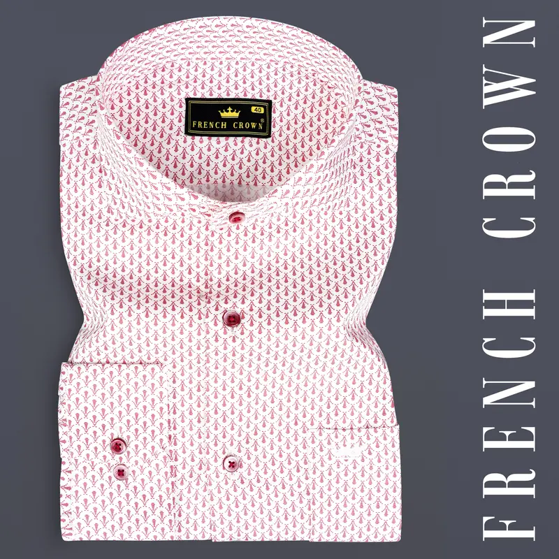 Cranberry Pink Printed Subtle Sheen Super Soft Premium Cotton Shirt 14