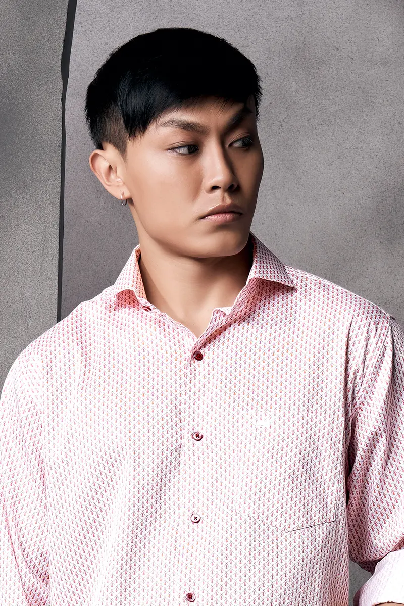 Cranberry Pink Printed Subtle Sheen Super Soft Premium Cotton Shirt 2