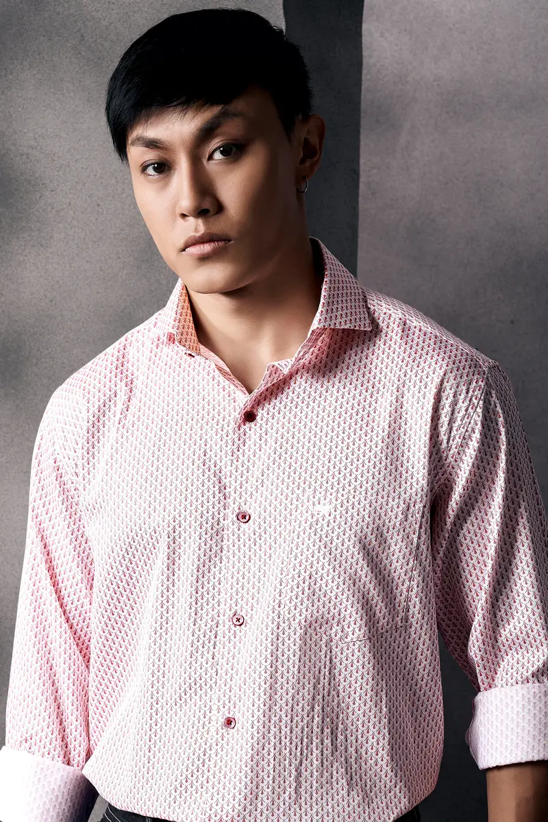 Cranberry Pink Printed Subtle Sheen Super Soft Premium Cotton Shirt 4