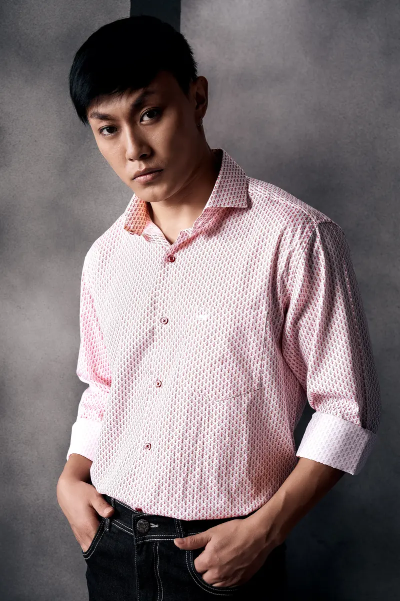 Cranberry Pink Printed Subtle Sheen Super Soft Premium Cotton Shirt 7