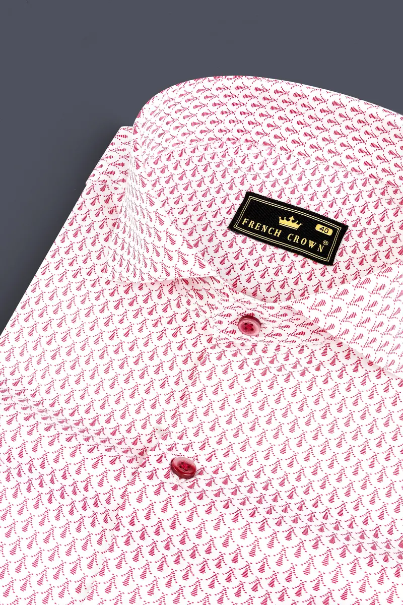 Cranberry Pink Printed Subtle Sheen Super Soft Premium Cotton Shirt 9