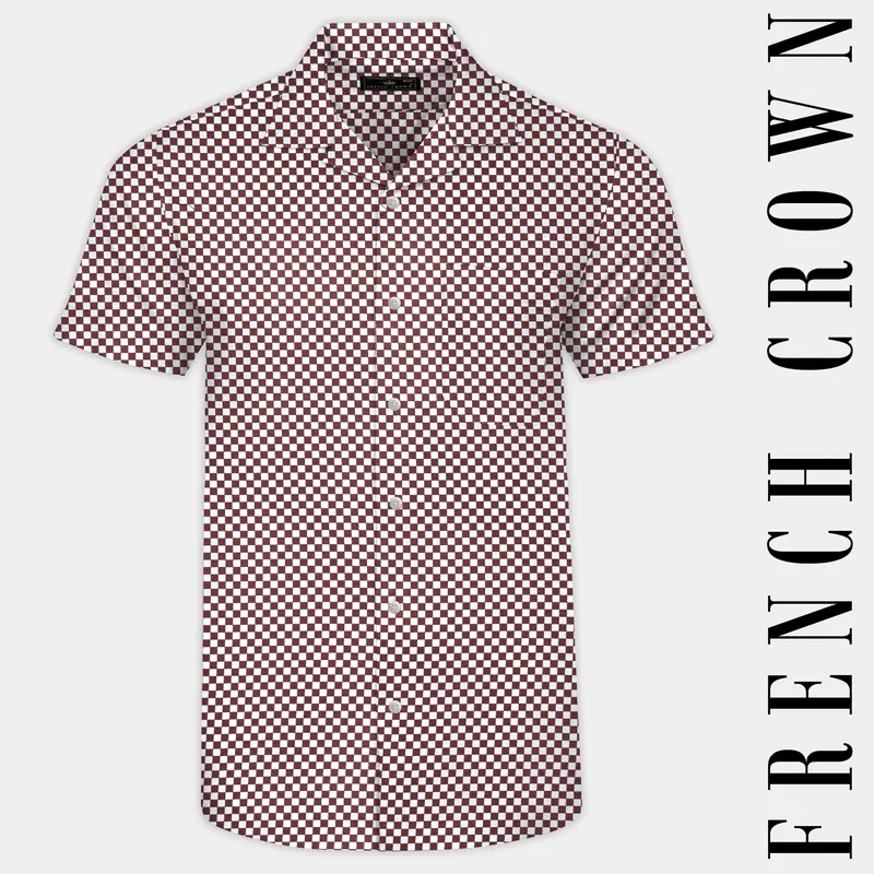 Crater Brown And White Checked Premium Cotton Shirt 1