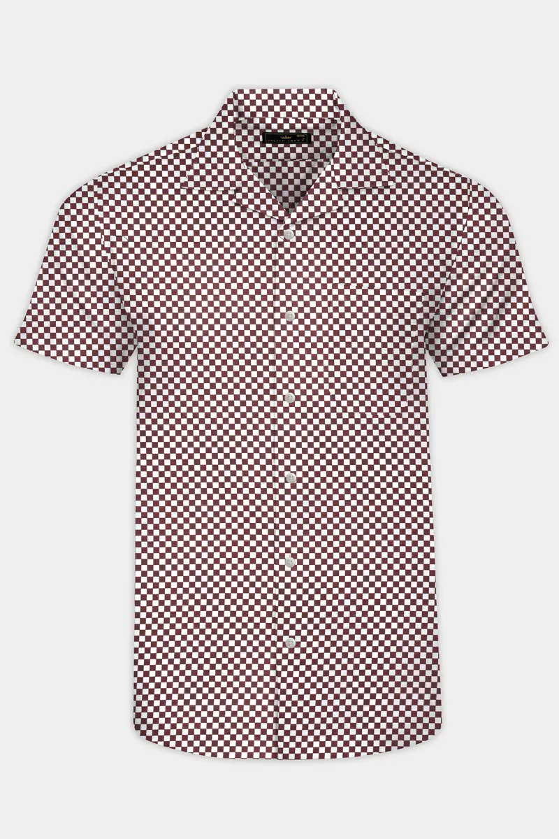 Crater Brown And White Checked Premium Cotton Shirt 2