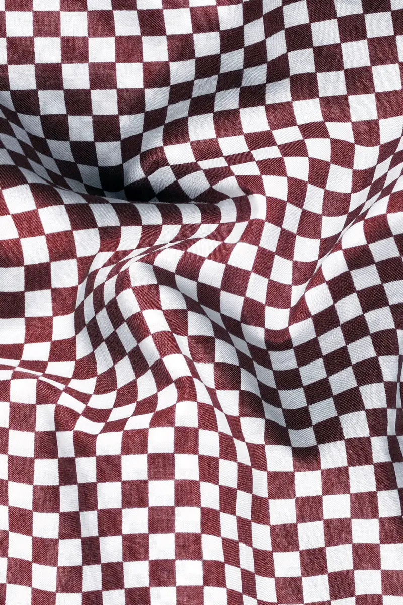 Crater Brown And White Checked Premium Cotton Shirt 3