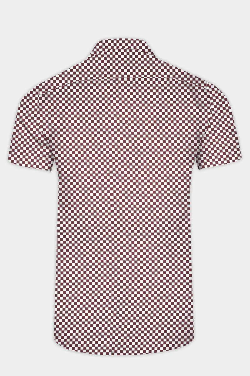 Crater Brown And White Checked Premium Cotton Shirt 6