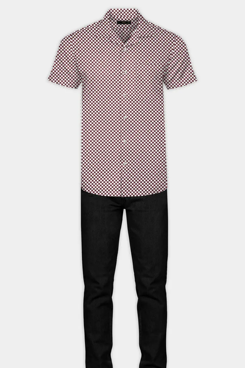 Crater Brown And White Checked Premium Cotton Shirt 7