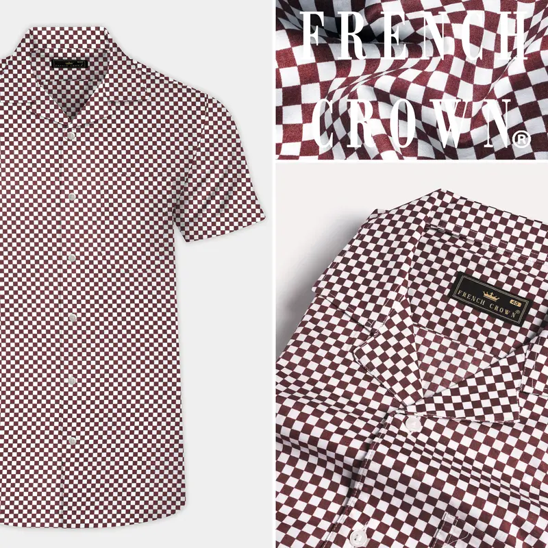 Crater Brown And White Checked Premium Cotton Shirt 9