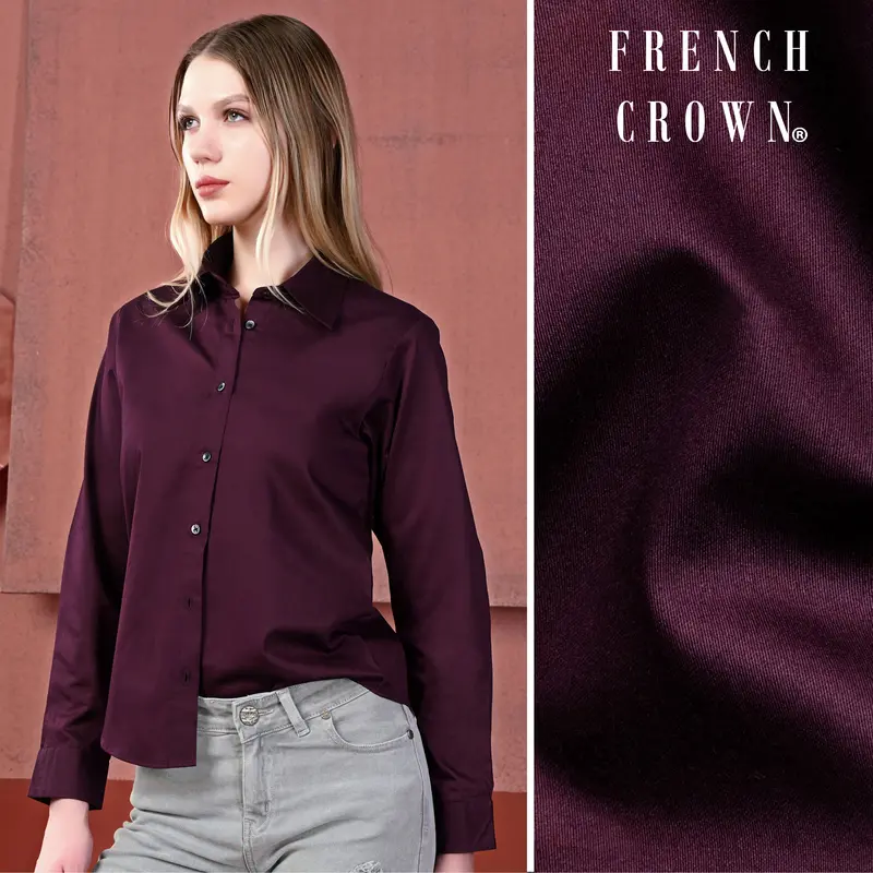 Crater Maroon Premium Cotton Shirt 1