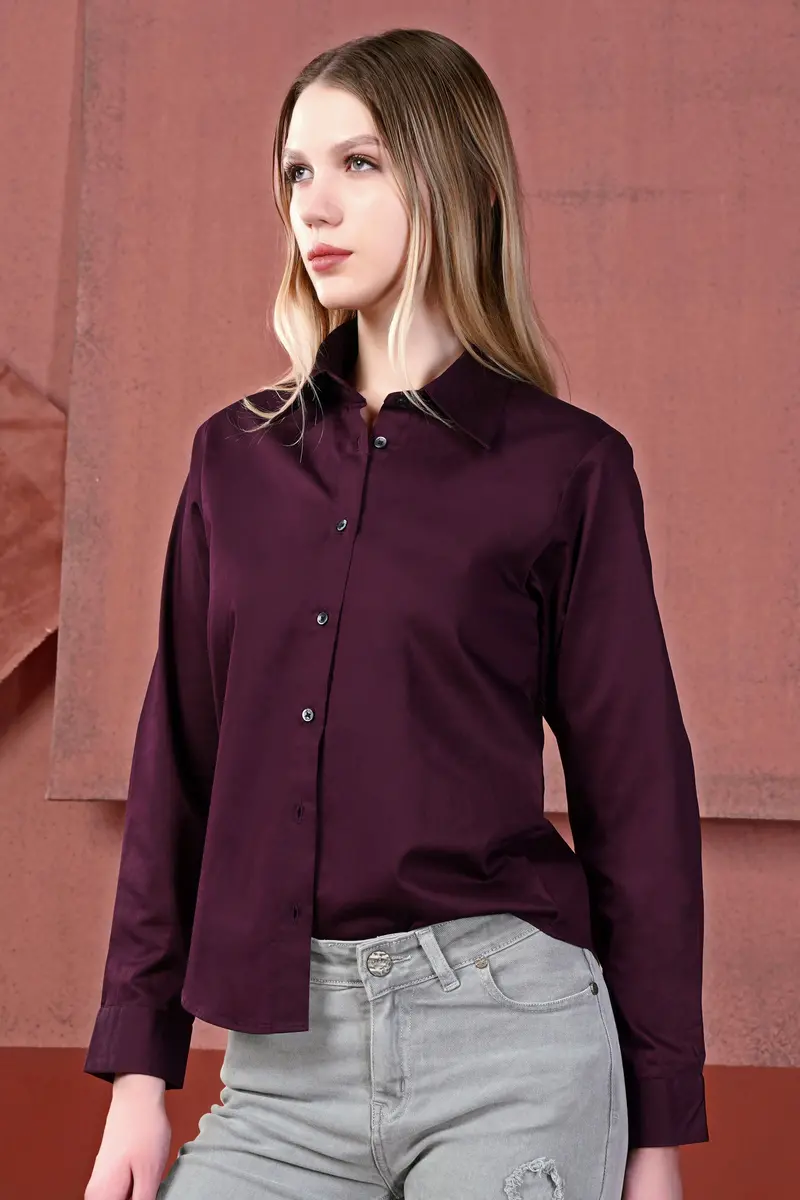 Crater Maroon Premium Cotton Shirt 2