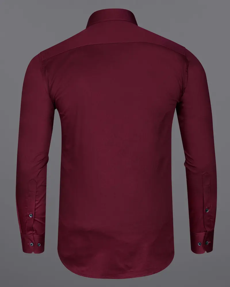 Crater Maroon Subtle Sheen Super Soft Premium Cotton Shirt 7