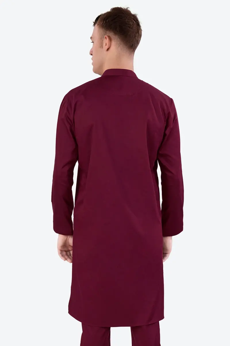 Crater Wine Subtle Sheen Super Soft Premium Cotton Kurta 7