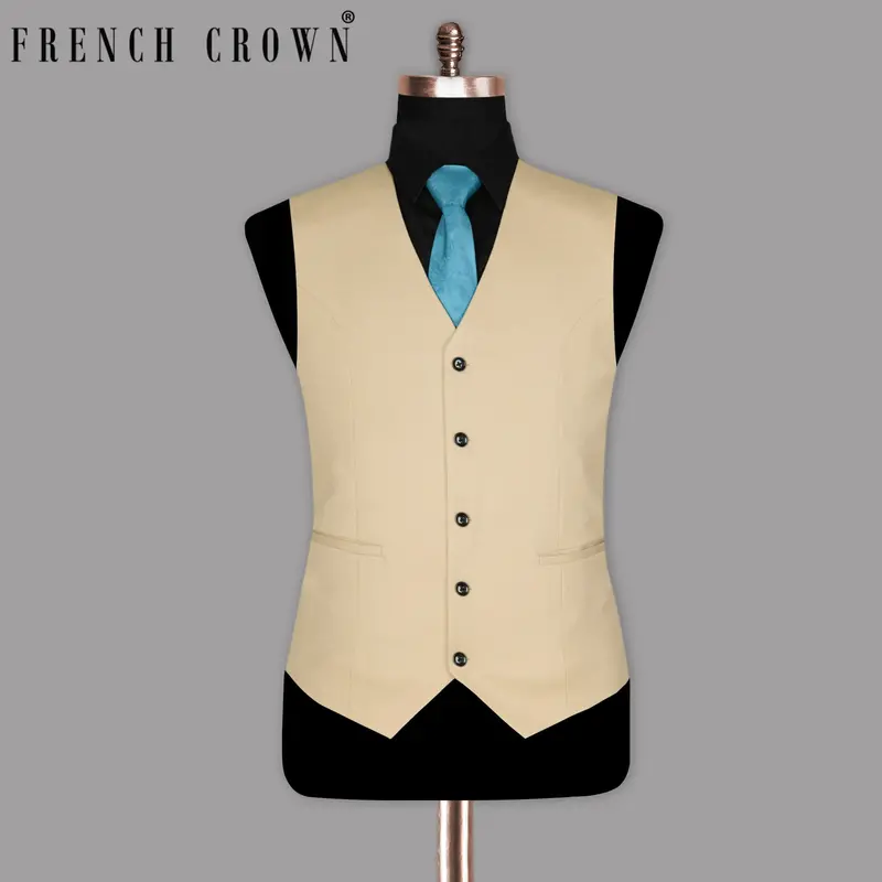 Cream Premium Wool Blend Waistcoat 1