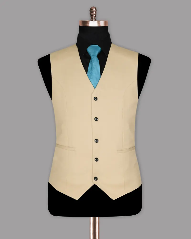 Cream Premium Wool Blend Waistcoat 2