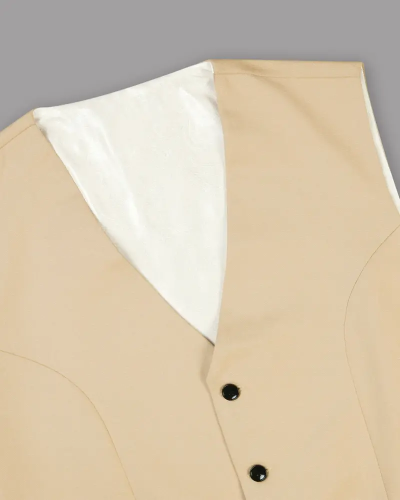 Cream Premium Wool Blend Waistcoat 4