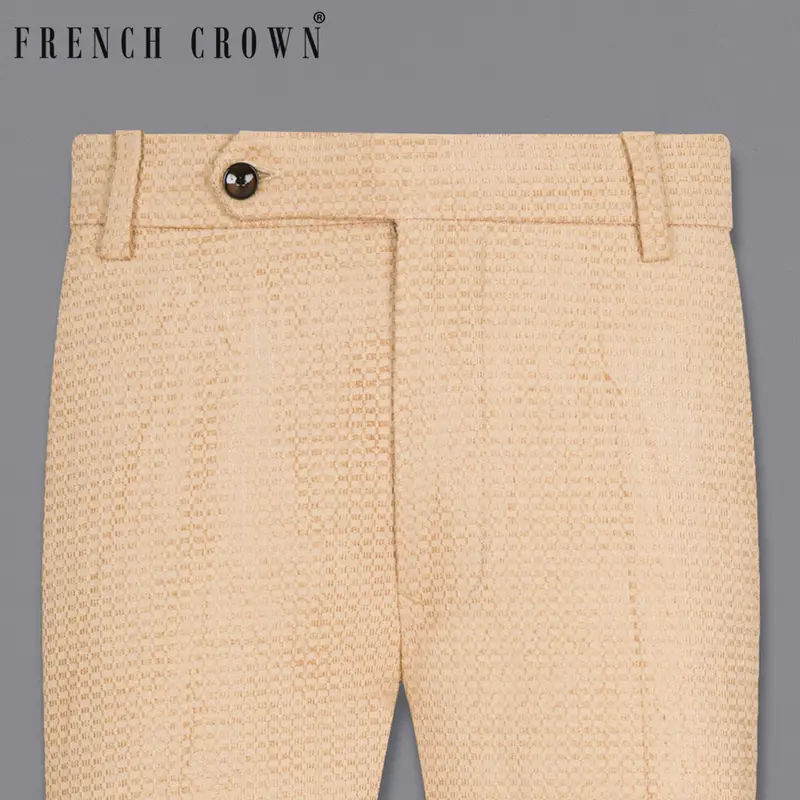 Cream Velvet Textured Premium Cotton Pant 1