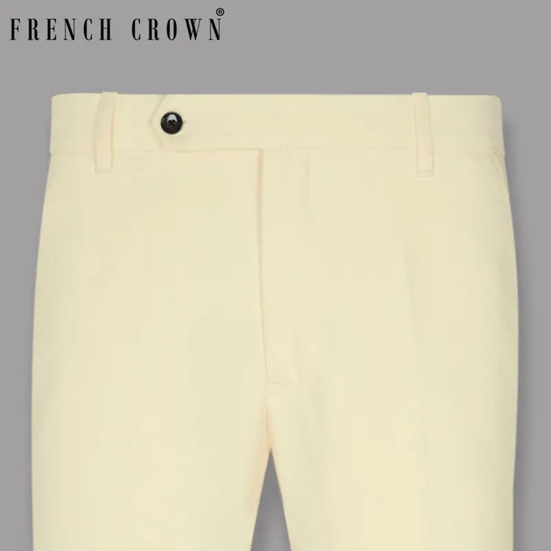 Cream Wool Blend Pant 1