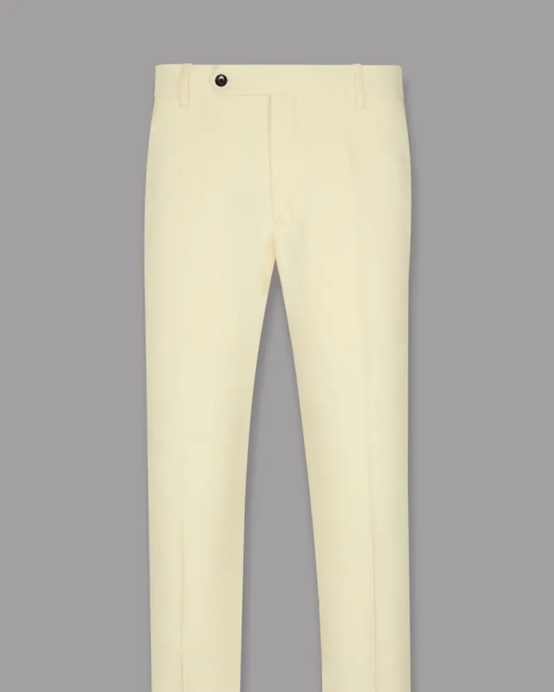 Cream Wool Blend Pant 4