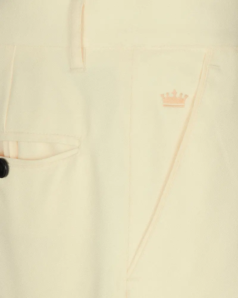 Cream Wool Blend Pant 5