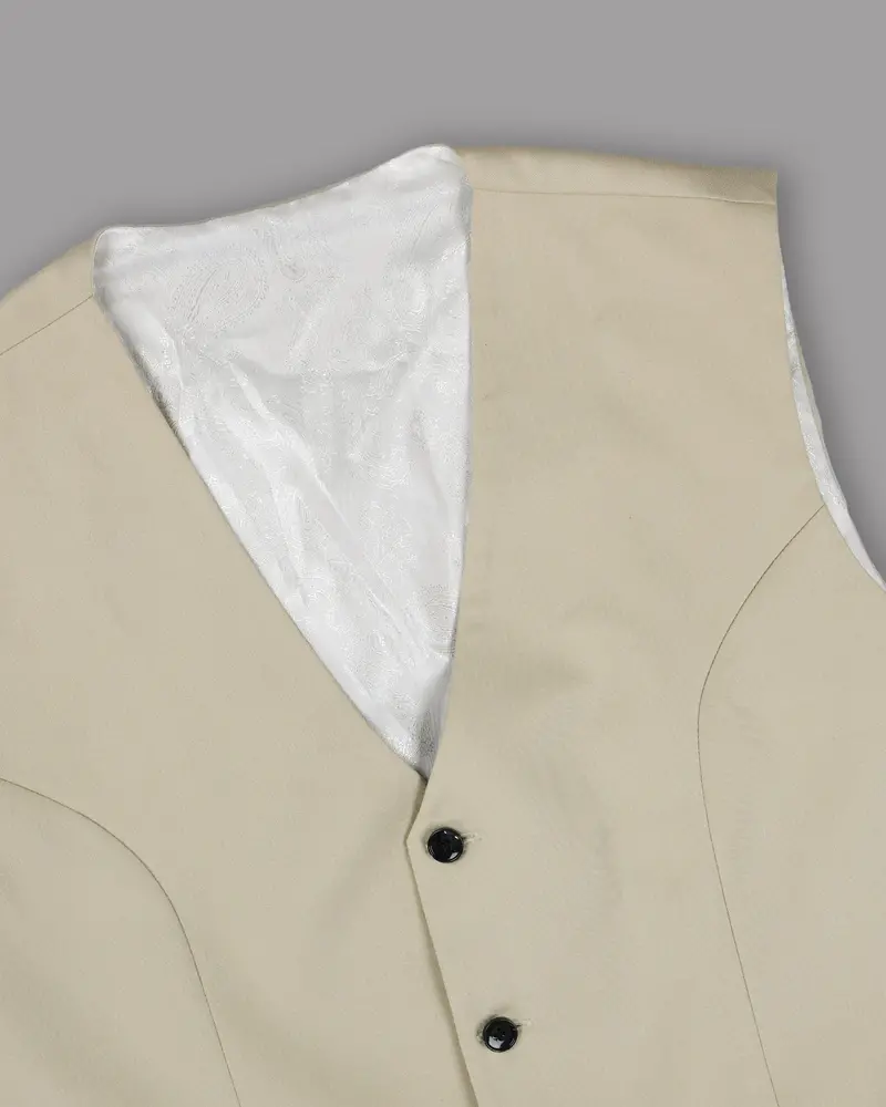 Cream Wool Rich Waistcoat 1