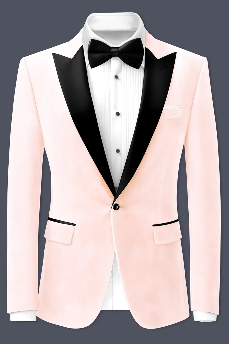 Cremivell-Almond Cream Velvet Peak Lapel Tuxedo Suit 10