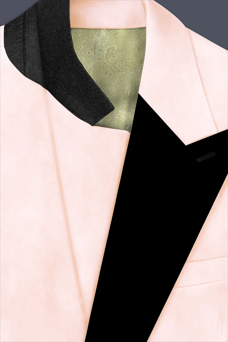 Cremivell-Almond Cream Velvet Peak Lapel Tuxedo Suit 5