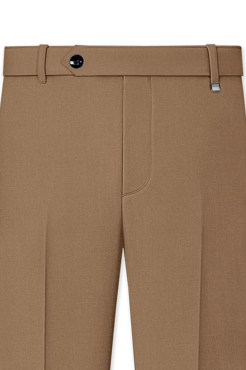 Cremont-Mocha Brown Luxurious Linen Stretchable Waistband Pant 4