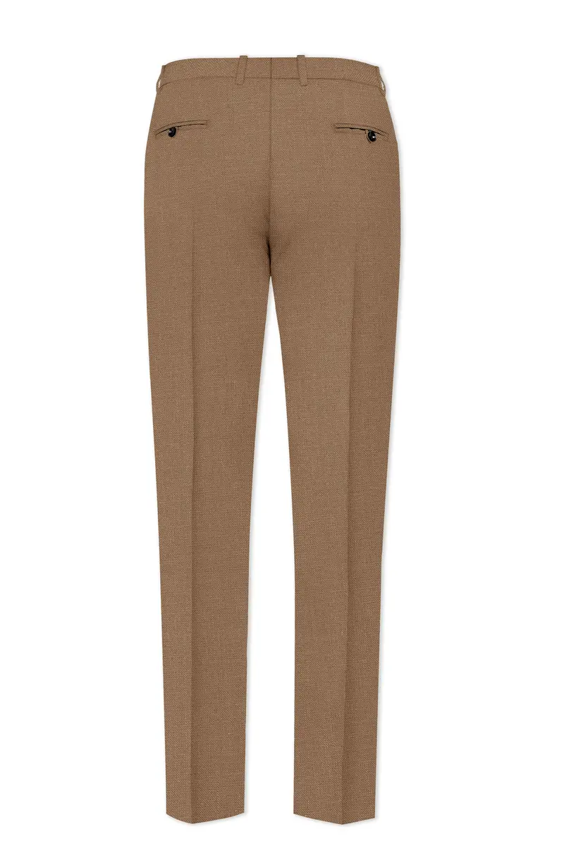 Cremont-Mocha Brown Luxurious Linen Stretchable Waistband Pant 5
