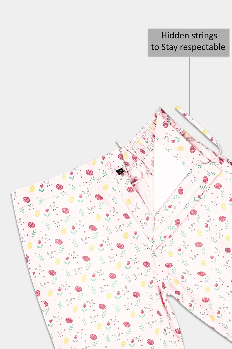 Crepe Pink With Grandis Yellow Multicolor Printed Premium Cotton Shorts 4