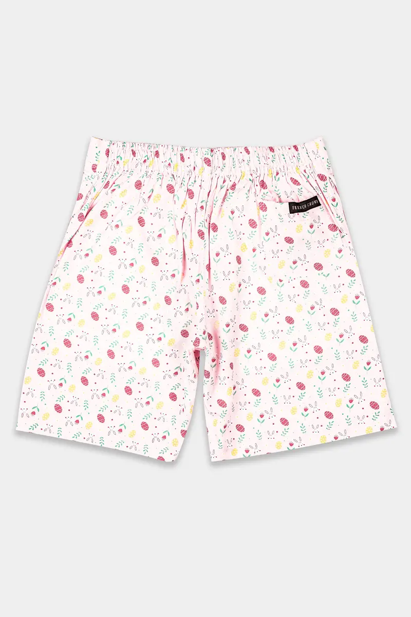 Crepe Pink With Grandis Yellow Multicolor Printed Premium Cotton Shorts 5