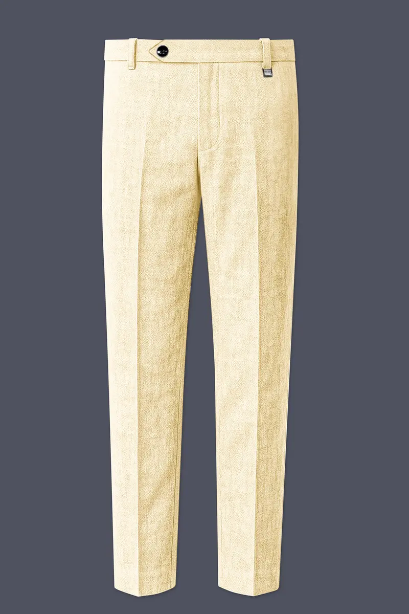 Crevano-Tequila Cream Luxurious Linen Single Breasted Sports Suit 13