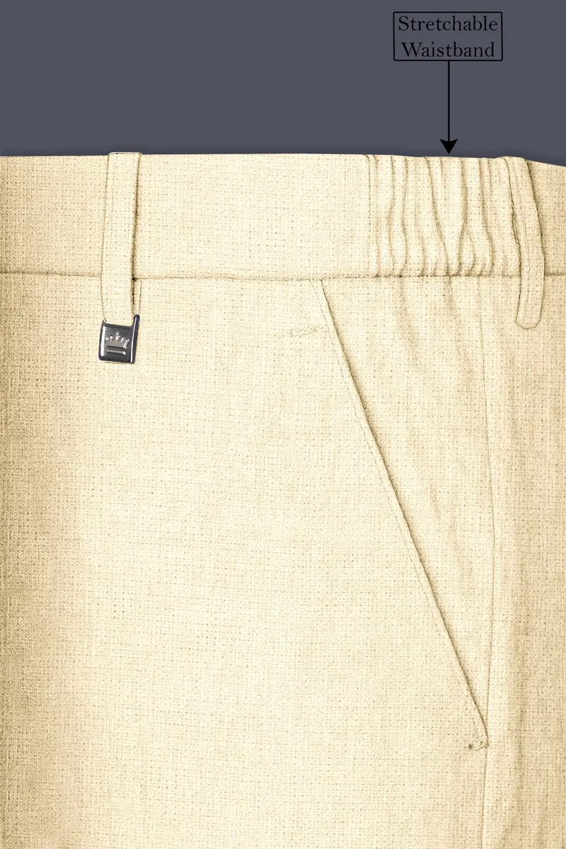 Crevano-Tequila Cream Luxurious Linen Single Breasted Sports Suit 15