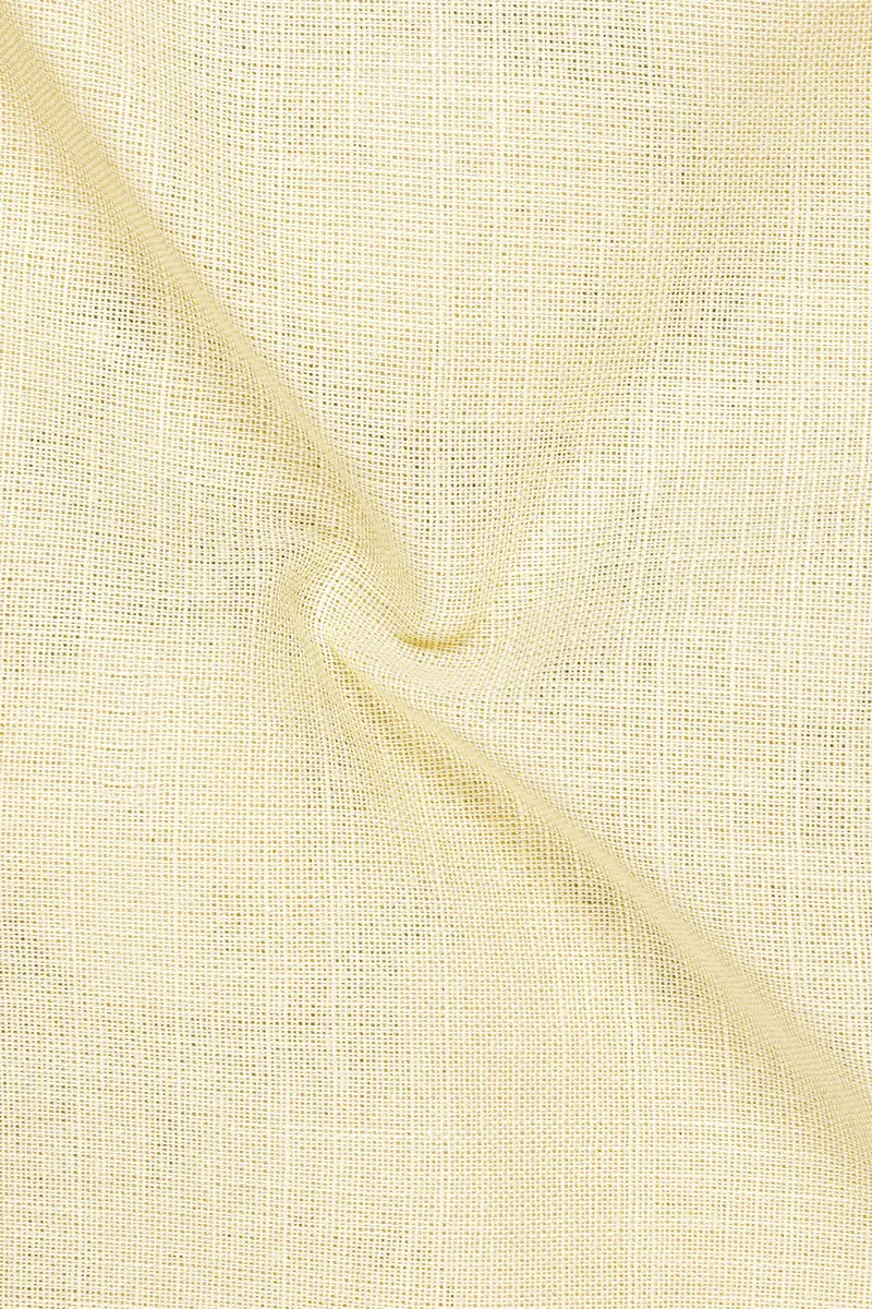 Crevano-Tequila Cream Luxurious Linen Stretchable Waistband Pant 3