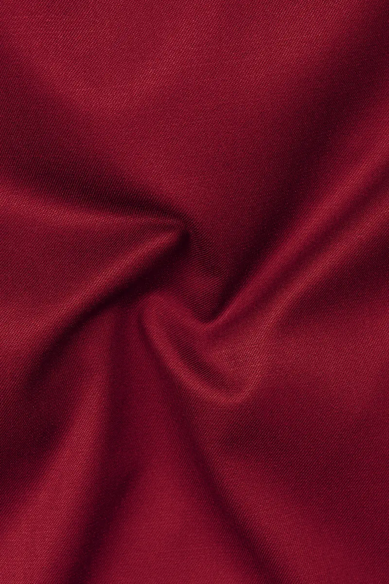 Crimsonace-Cherry Red Solid Wool Rich Slight Stretch Waistband Pant 3