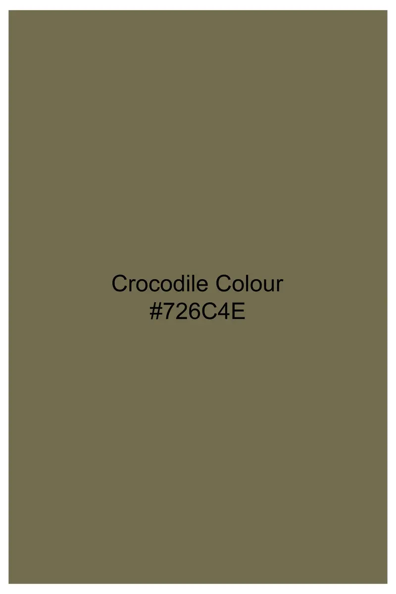 Crocodile Brown Checkered Dobby Textured Premium Giza Cotton Shirt 6