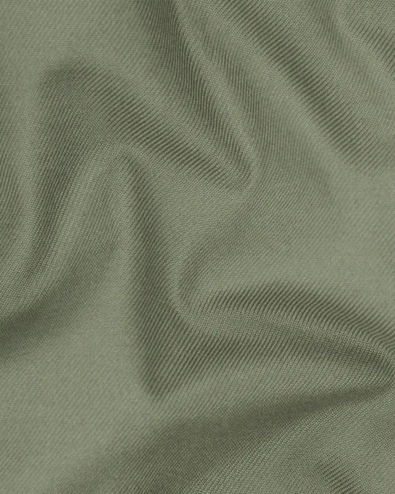 Crocodile Green Heavyweight Premium Cotton Double-Breasted Winter Blazer 3