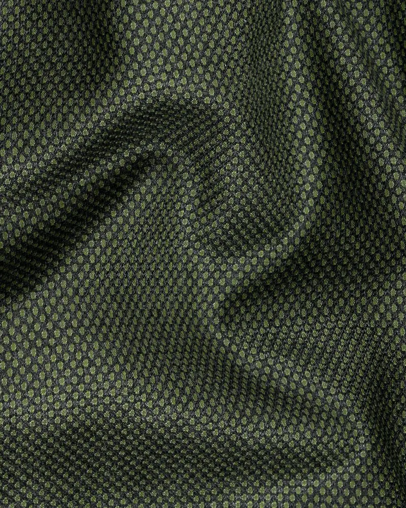 Crocodile Green Micro Dots Wool Blend Waistcoat 3