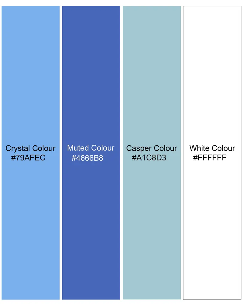 Crystal Sky Blue With Muted Blue Striped Premium Cotton Shirt 9