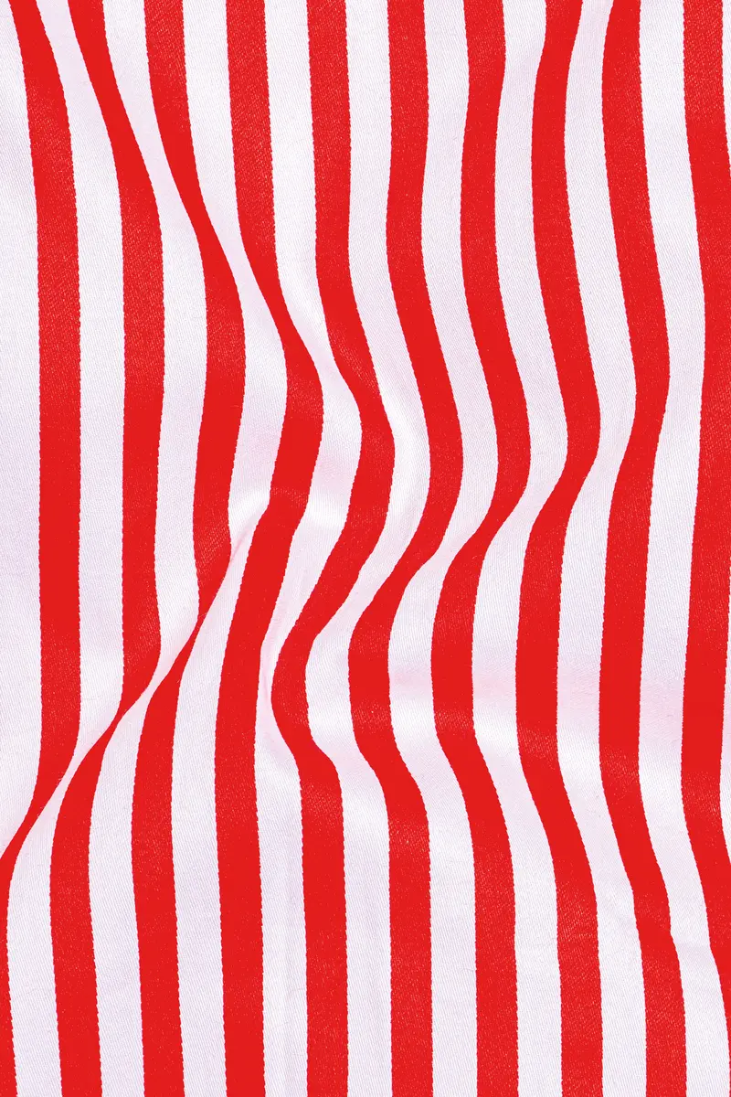 Cuffire-Milano Red And Bright White Striped Super Soft Premium Cotton Dress Shirt 3