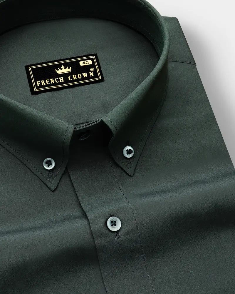 Cyan Green Plain Solid Poplin Premium Cotton Shirt 1