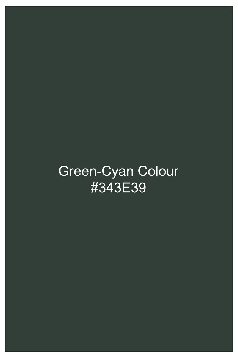Cyan Green Plain Solid Poplin Premium Cotton Shirt 7