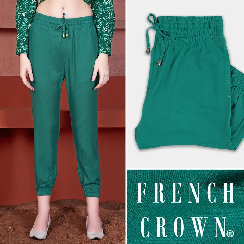 Cyan Green Premium Cotton Palazzo 1