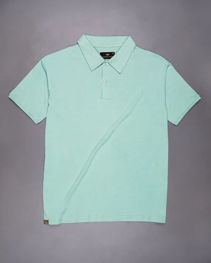 Cyan Opaque Mercerised Pique Premium Cotton Polo 5