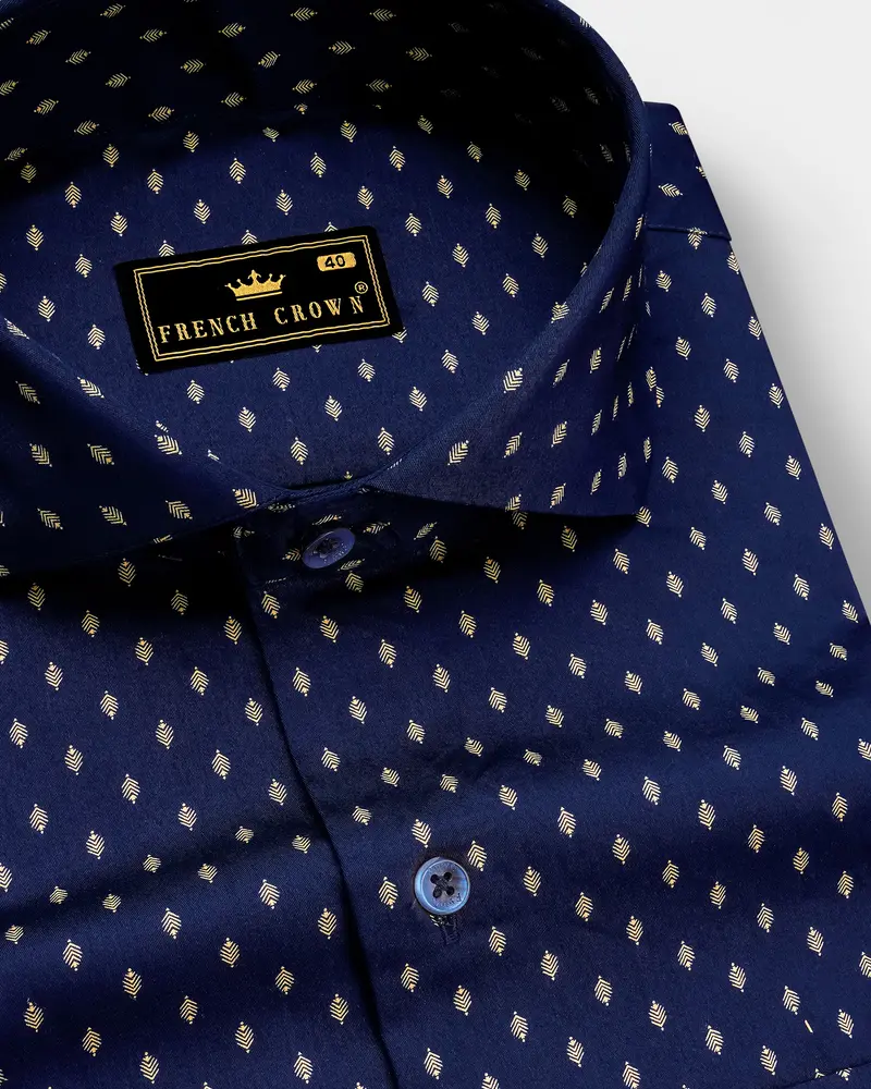 Cyanor-Tealish Blue Printed Subtle Sheen Super Soft Premium Cotton Dress Shirt 1