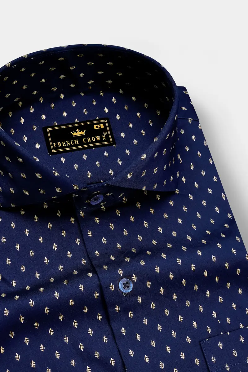Cyanor-Tealish Blue Printed Subtle Sheen Super Soft Premium Cotton Dress Shirt 2