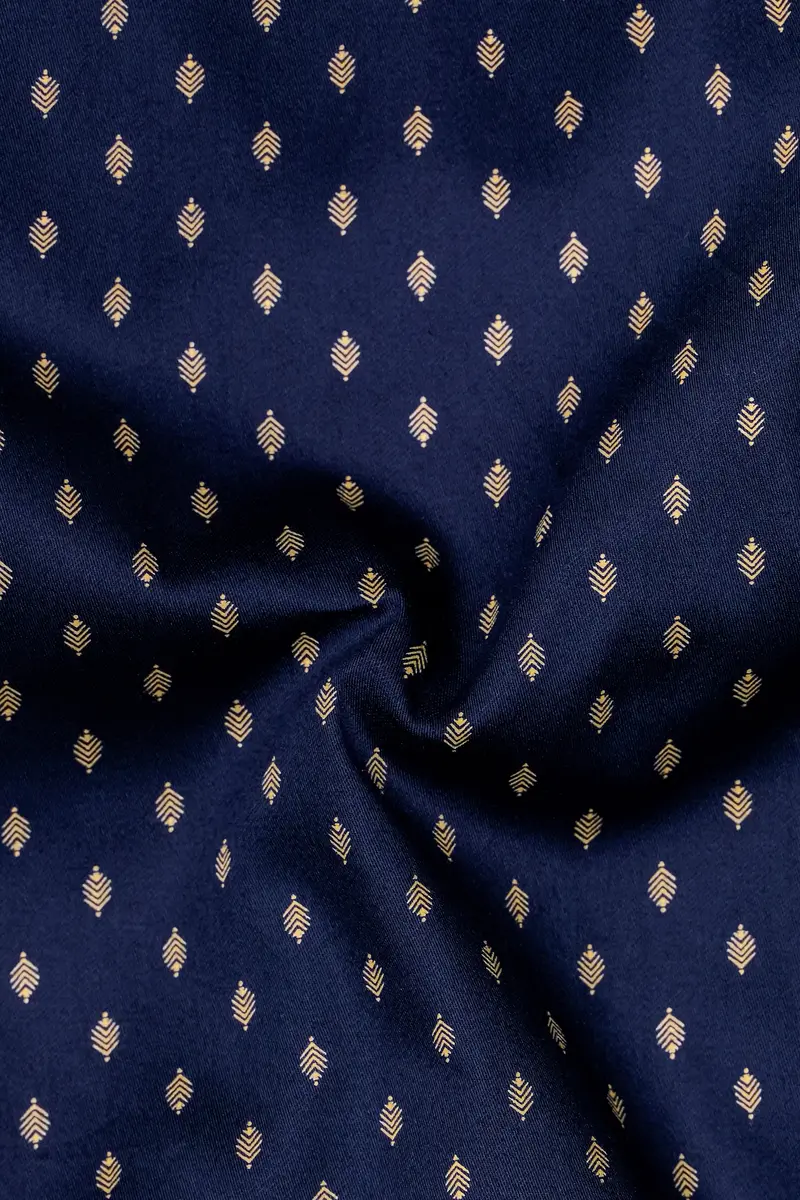 Cyanor-Tealish Blue Printed Subtle Sheen Super Soft Premium Cotton Dress Shirt 3