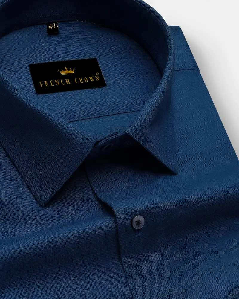 Cyprus Blue Chambray Premium Cotton Shirt 1