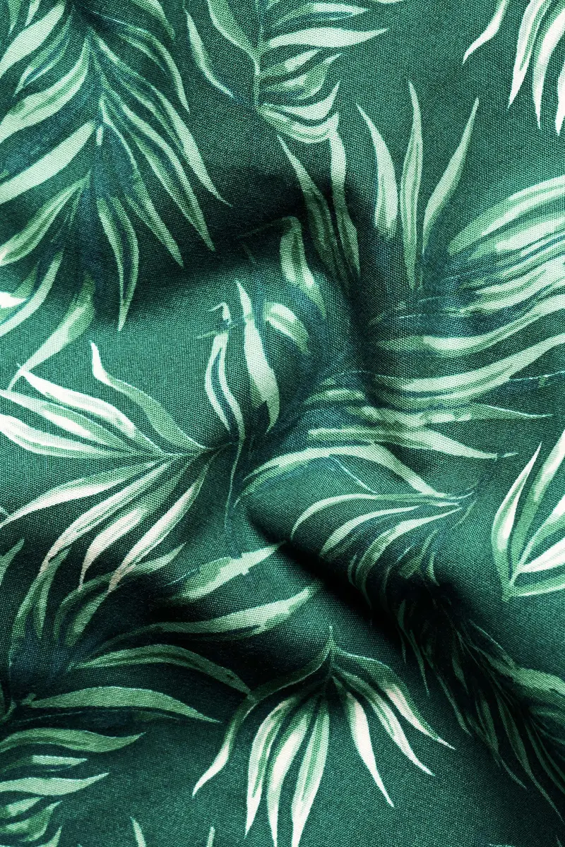 Cyprus Green Leaves Printed Premium Cotton Designer Shirt 3