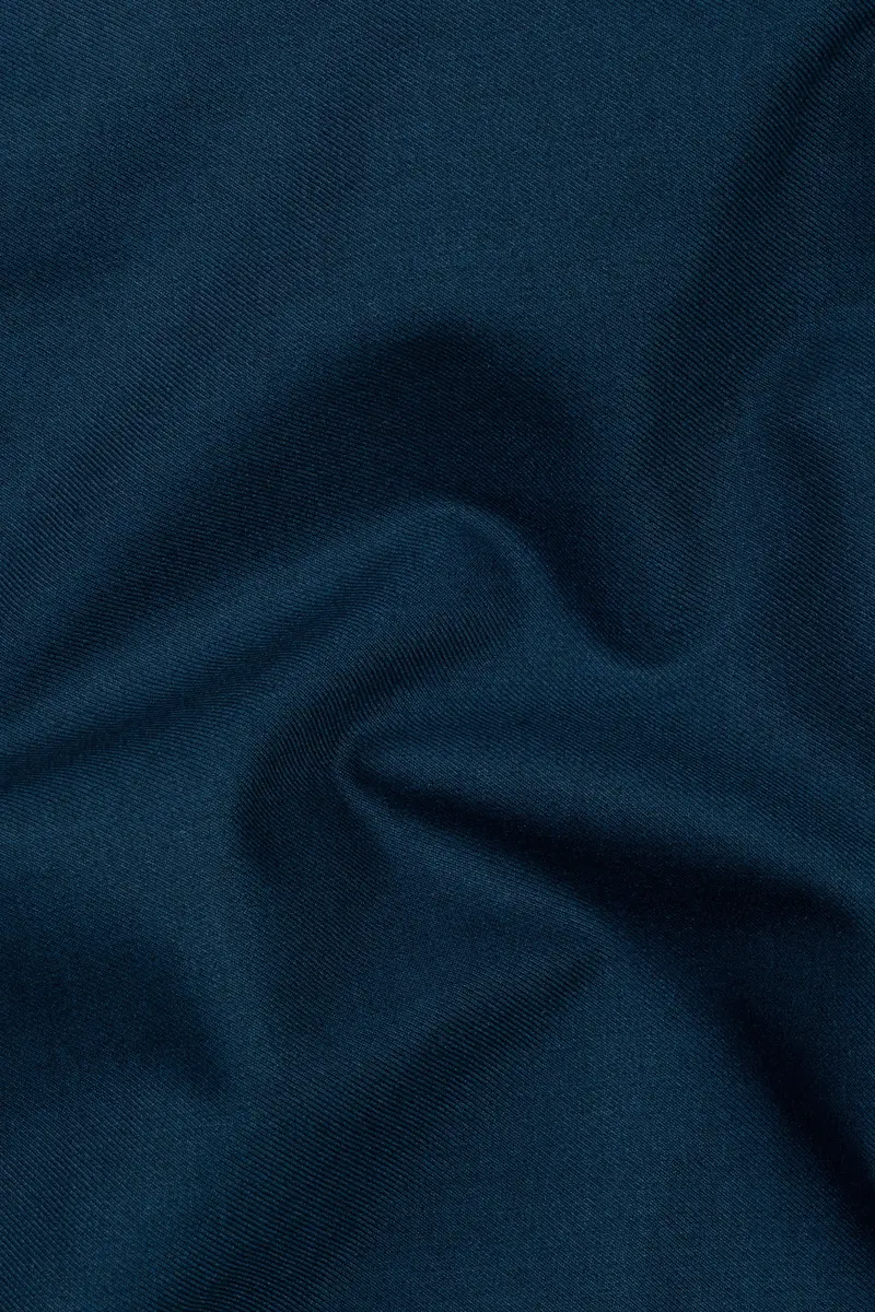 Daintree Blue Solid Wool Blend Stretchable Waistband Pant 3